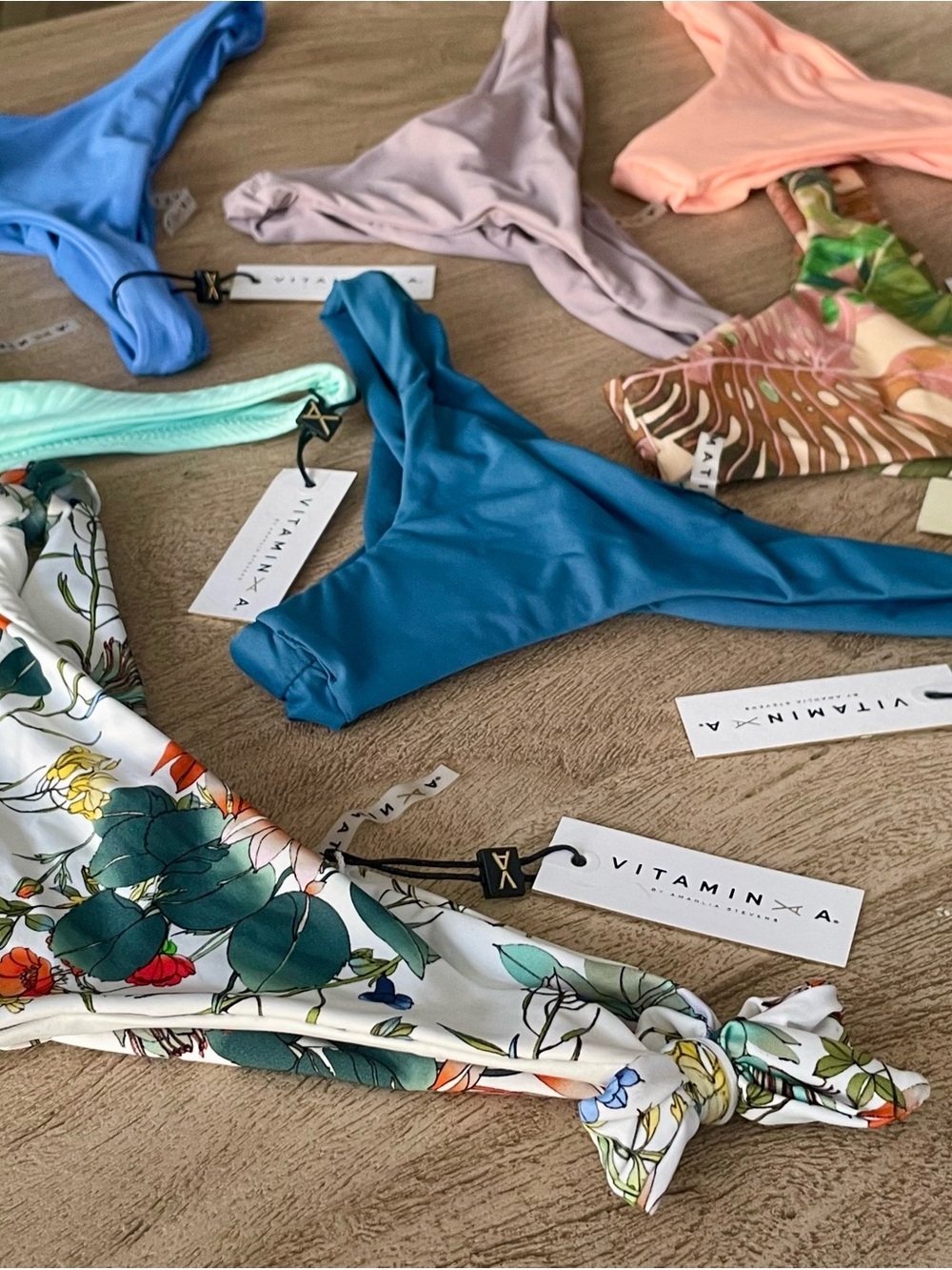 Vitamin A Assorted Bikini Bottoms - Peach, Lavender, Teal, Blue & Floral - Picture 2 of 4